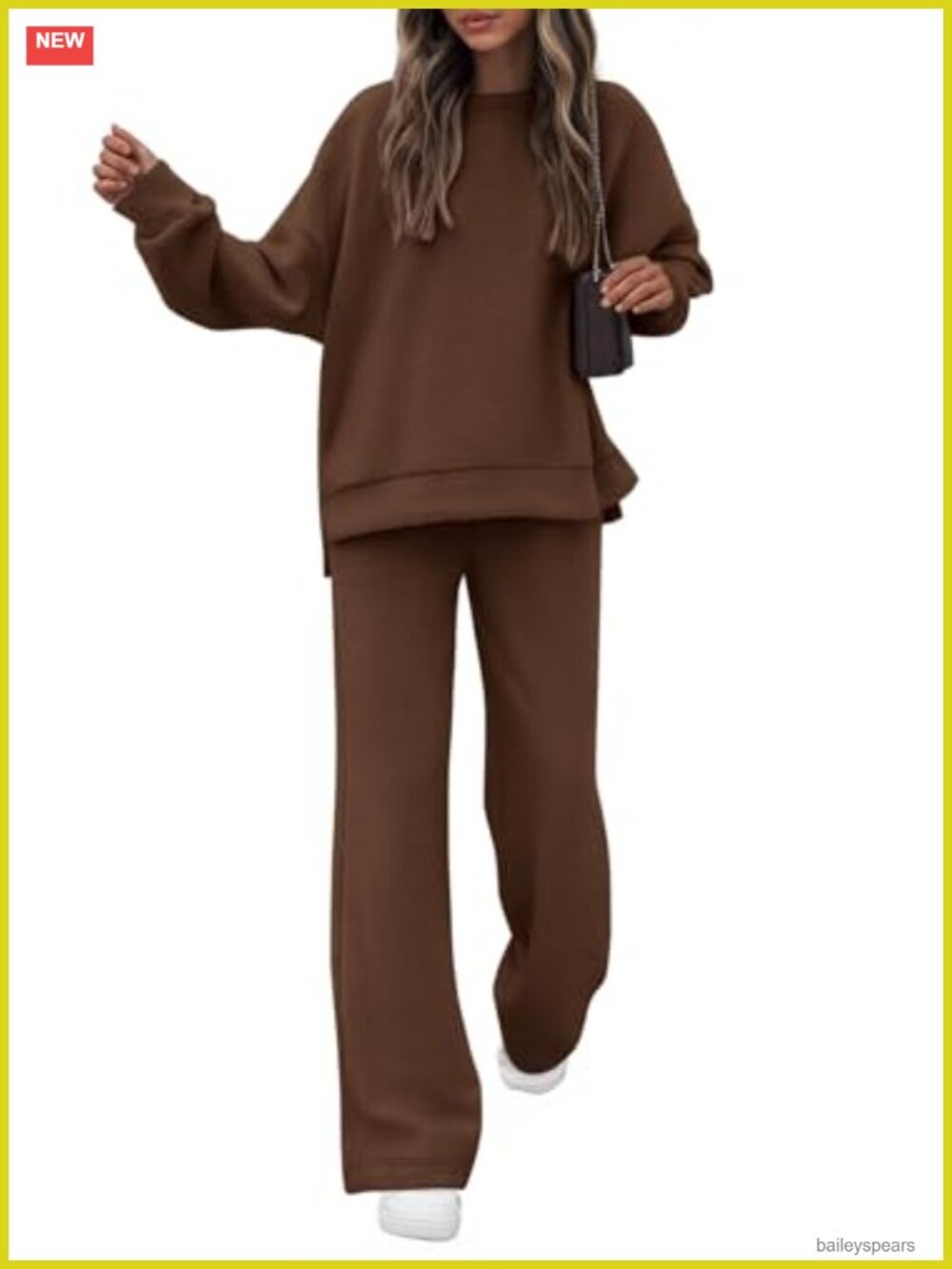 2 Piece Sweatsuit Set Cotton Blend Oversized Sweatshirt Drawstring Sweatpants